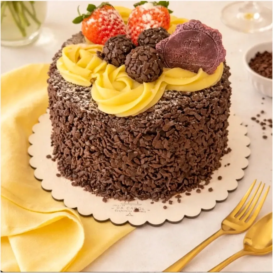 Bolo artesanal de chocolate